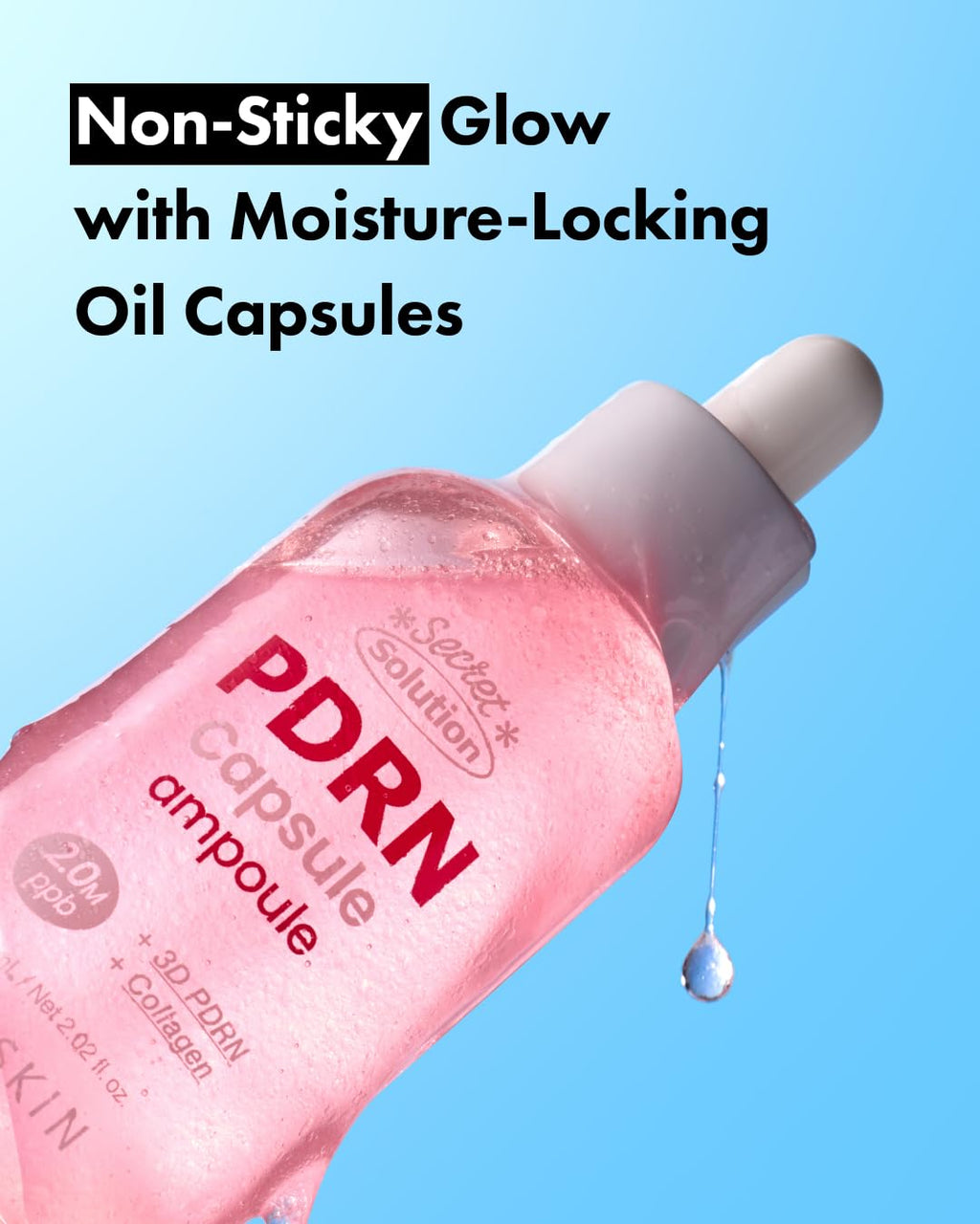 It'S SKIN Secret Solution PDRN Capsule Ampoule 2.02 fl oz, Hydrating & Firming Serum with Triple PDRN & Low Molecular Collagen, Moisturizing and Strengthening for Skin, Korean Skincare